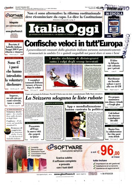 Italia oggi : quotidiano di economia finanza e politica